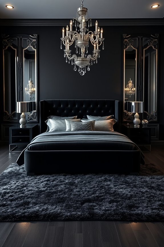 elegant black silver lighting