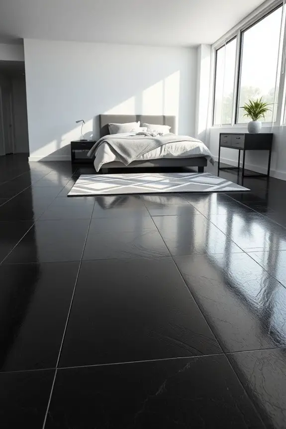 elegant black tile aesthetics