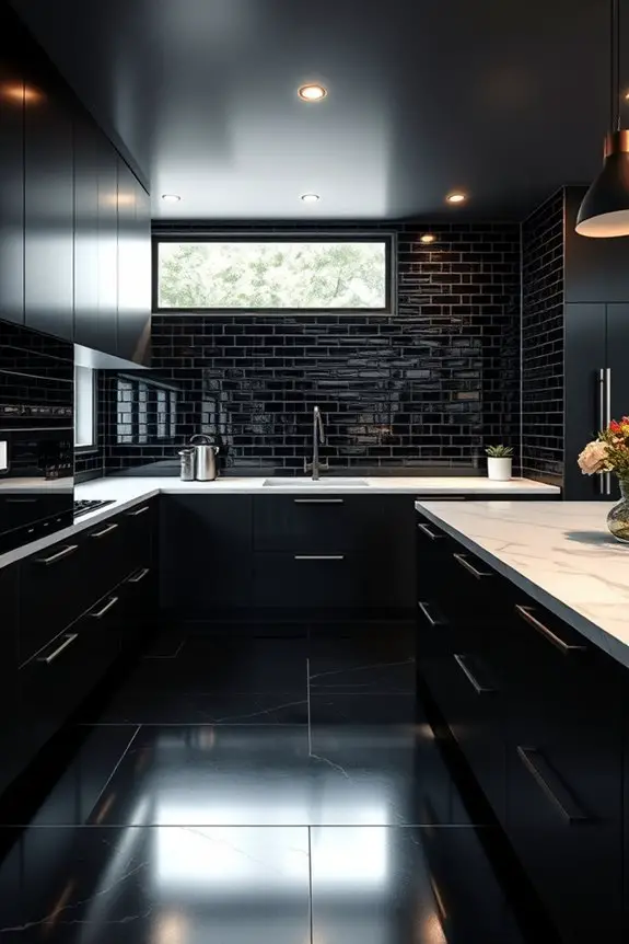 elegant black tile design