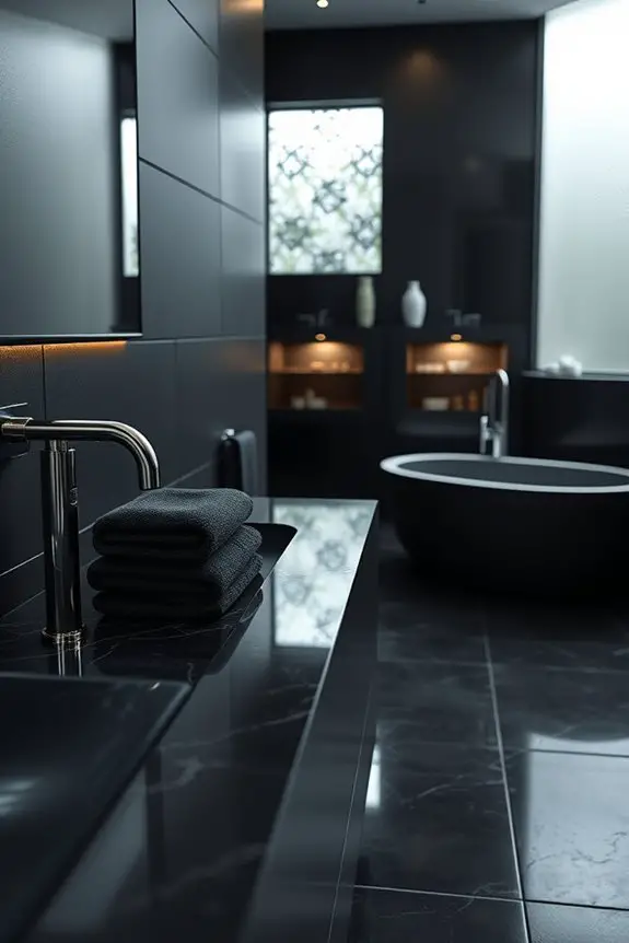 elegant black towel sophistication