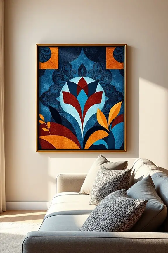 elegant blue and brown decor
