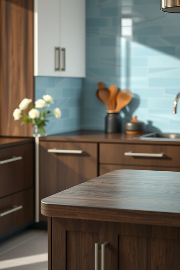 elegant blue and espresso