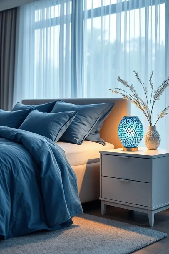 elegant blue mosaic nightlight