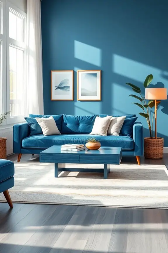 elegant blue stained furniture