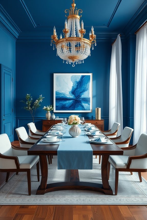 elegant blue wall art
