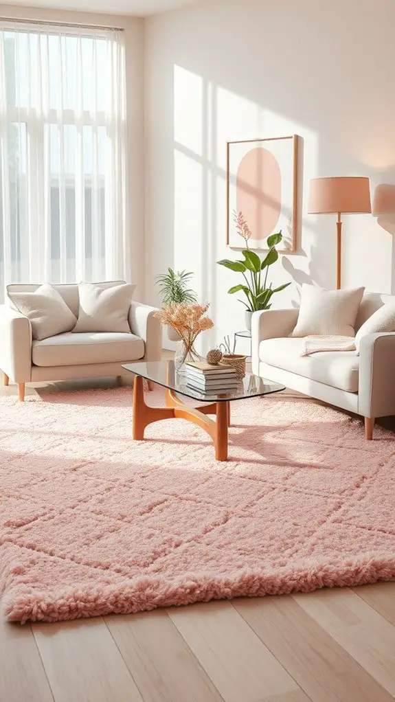 elegant blush pink rugs