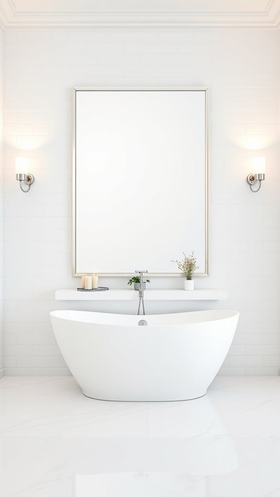 elegant bright white mirrors