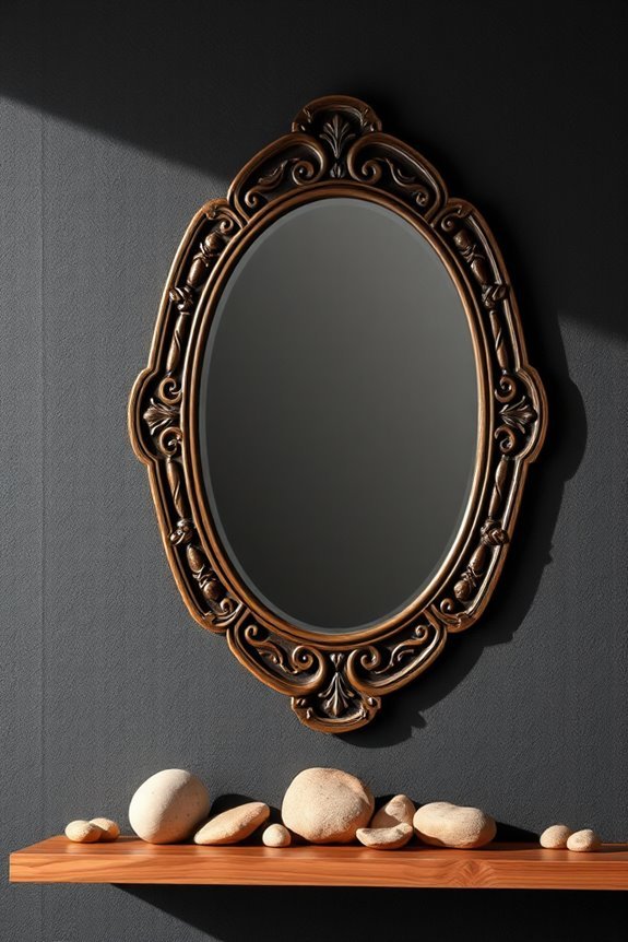 elegant brown accented mirrors