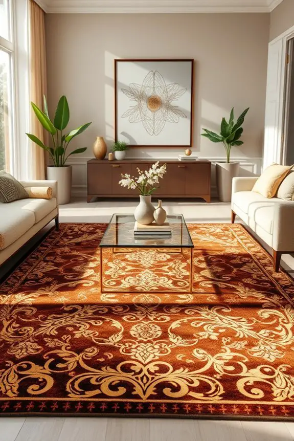 elegant brown and gold rugs