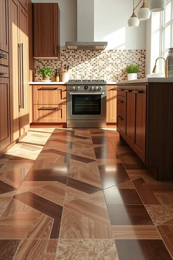 elegant brown and white mosaics