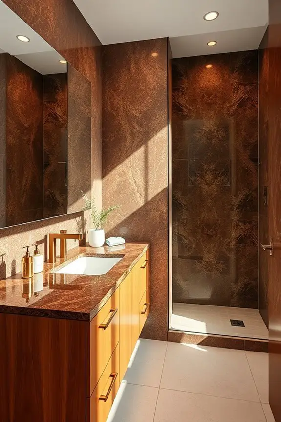 elegant brown granite accents