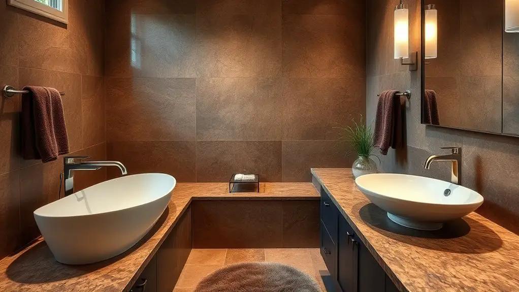 elegant brown granite bathrooms