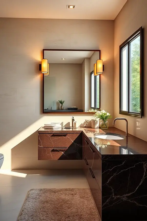 elegant brown granite lighting