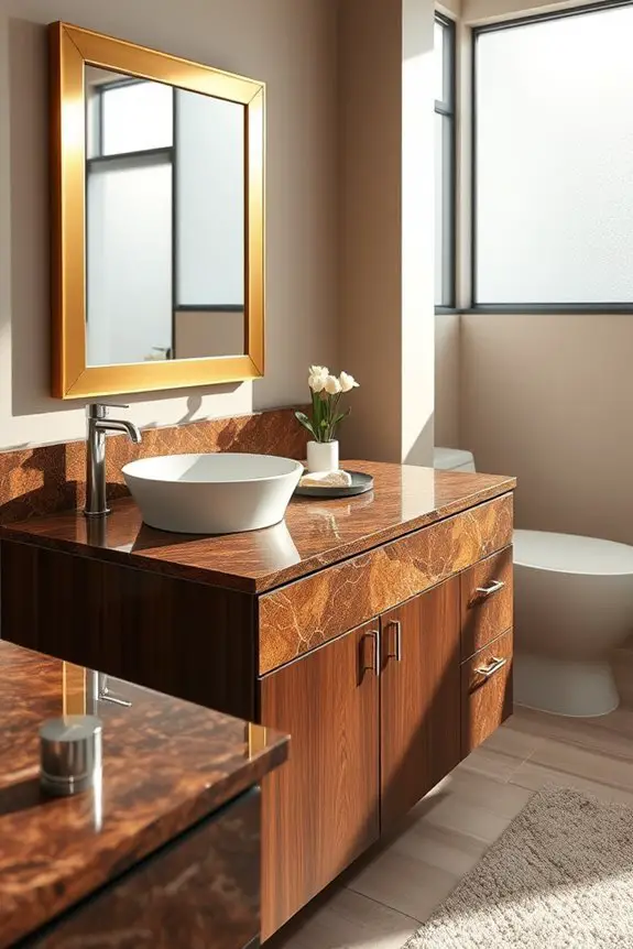 elegant brown granite vanities