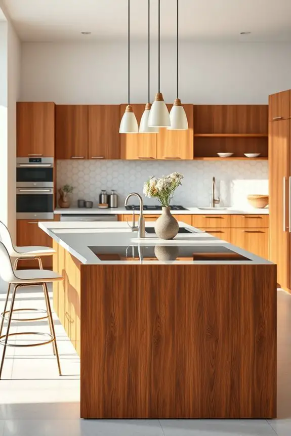 elegant brown kitchen island