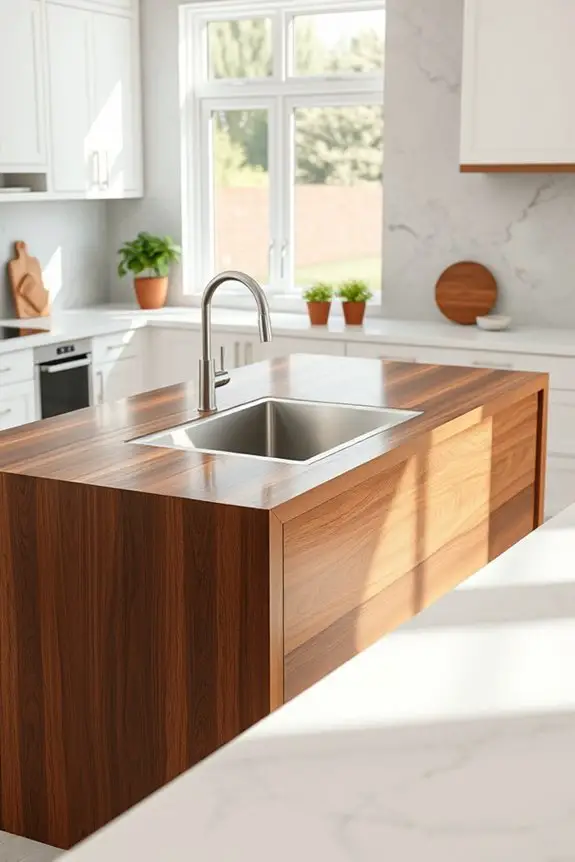 elegant brown kitchen island