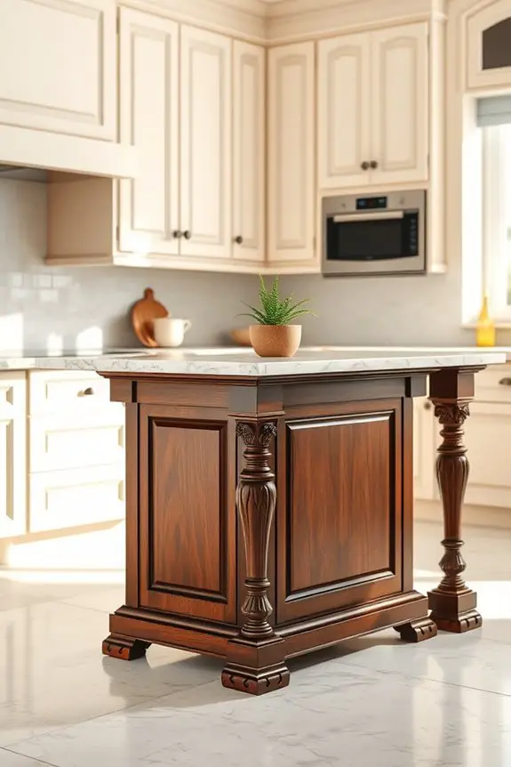 elegant brown kitchen island