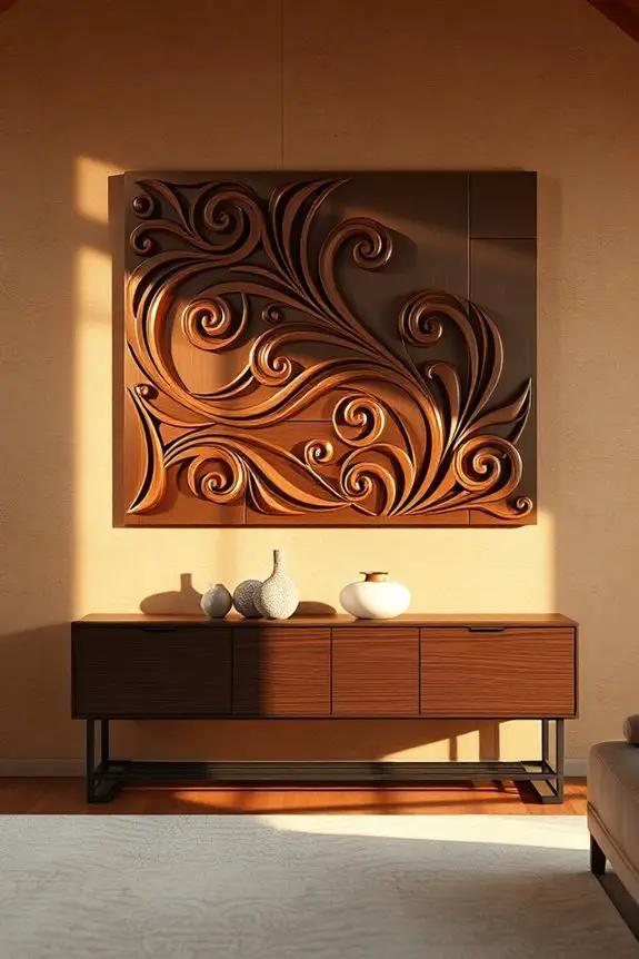 elegant brown metal art