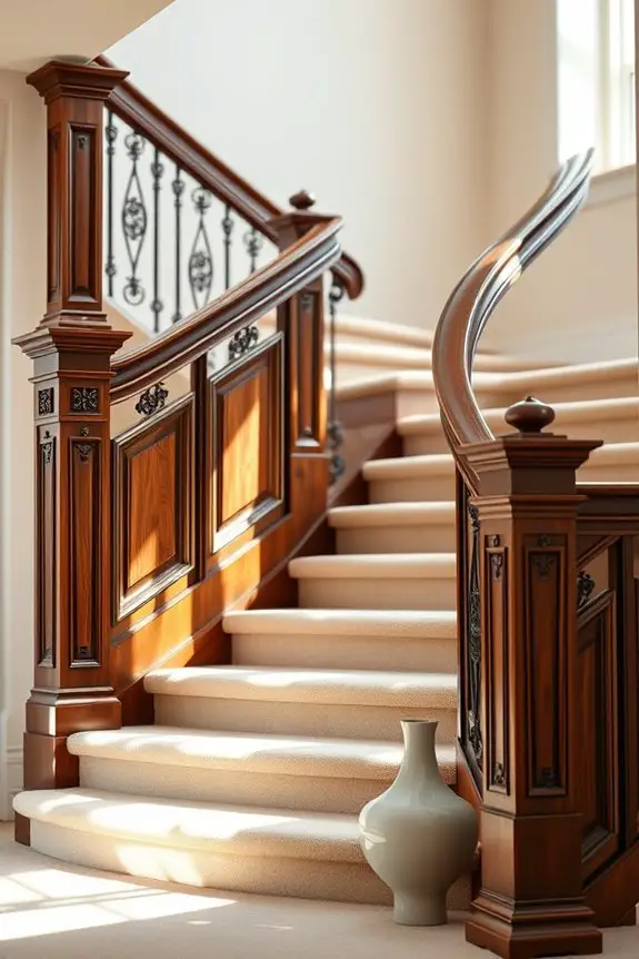 elegant brown stair railing