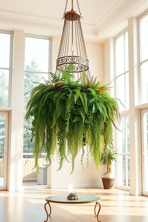 elegant chandelier planter decor