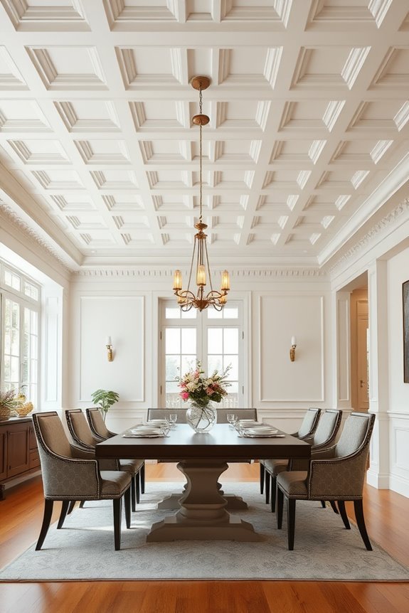 elegant coffered ceiling lighting