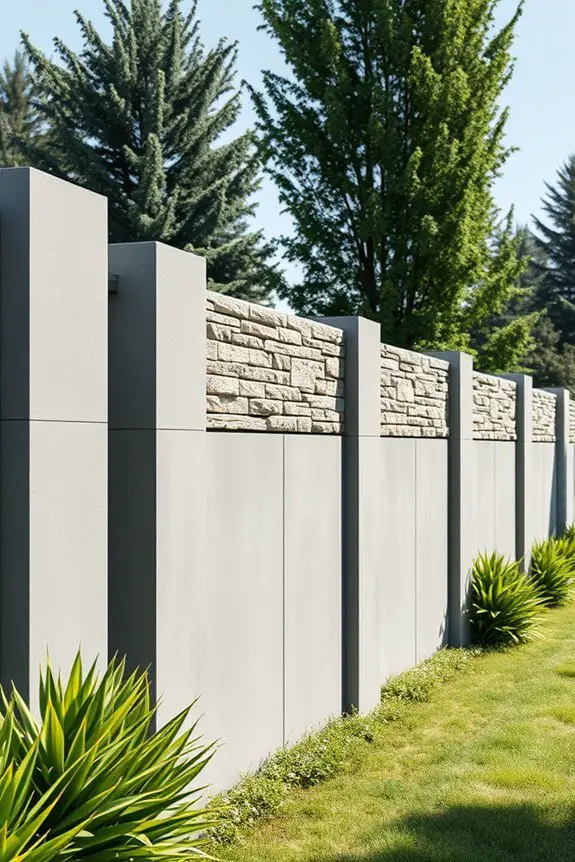 elegant concrete stone fence