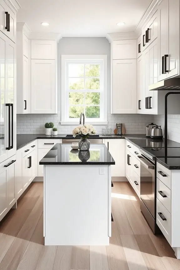 elegant contrast in kitchens