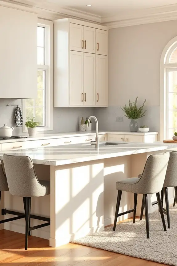 elegant cream and grey textiles
