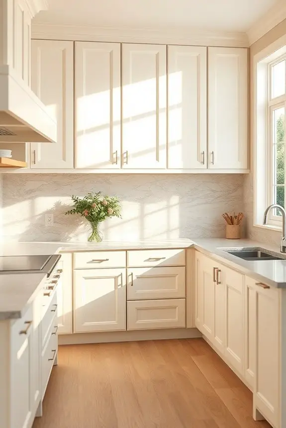 elegant cream cabinet backsplash