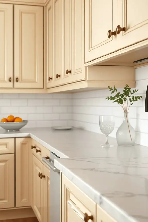 elegant cream cabinets hardware