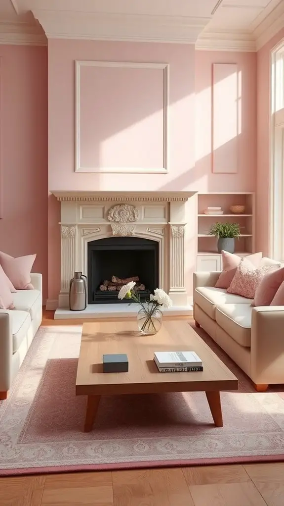 elegant cream fireplace centerpiece