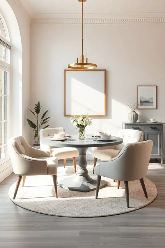 elegant cream grey dining nook