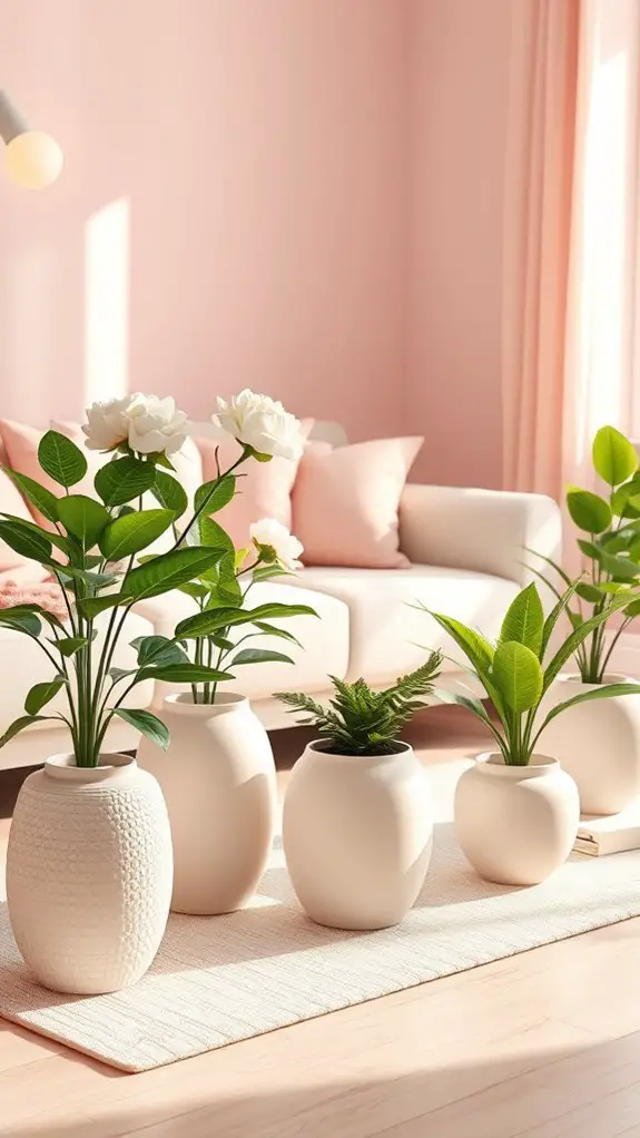 elegant cream plant pots