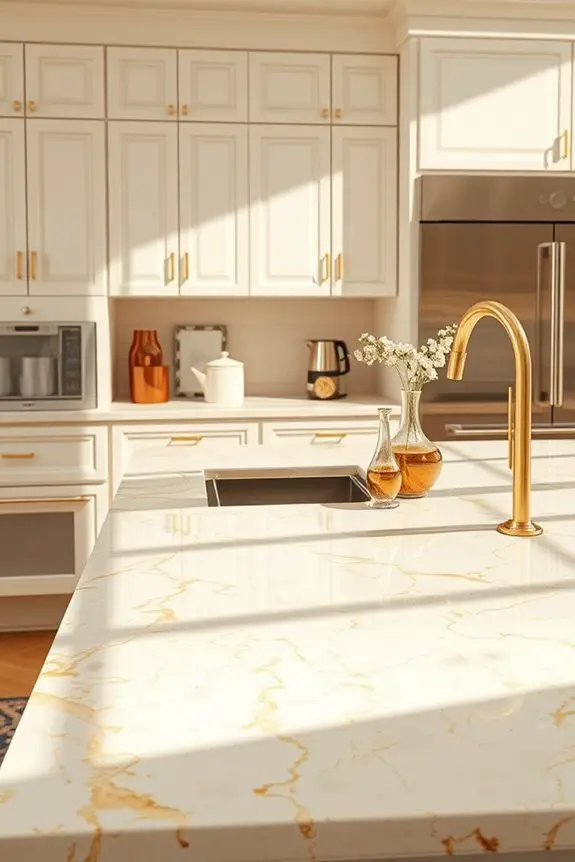 elegant cream quartz countertops