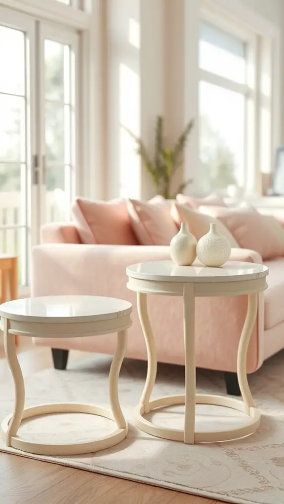 elegant cream side tables