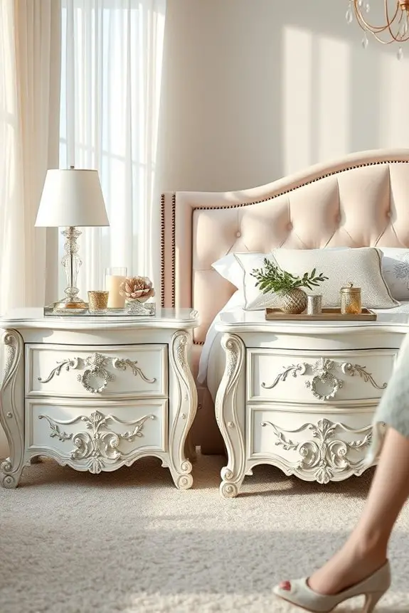 elegant crystal accented nightstands