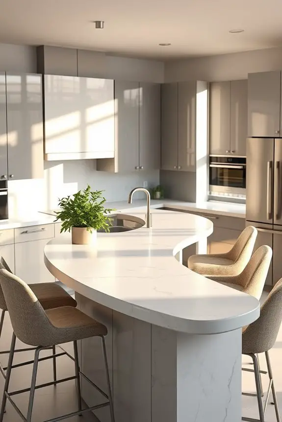 elegant curved bar counters
