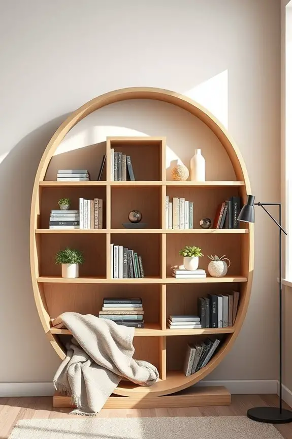 elegant curved bookshelf designs