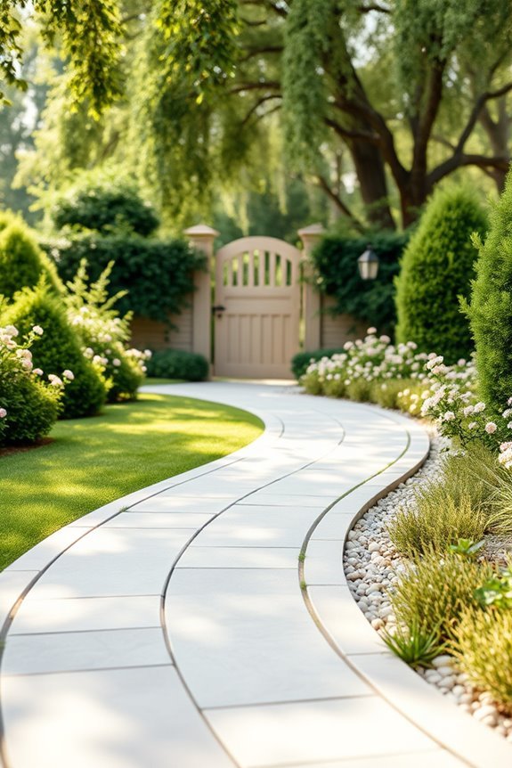 elegant curved garden pathway
