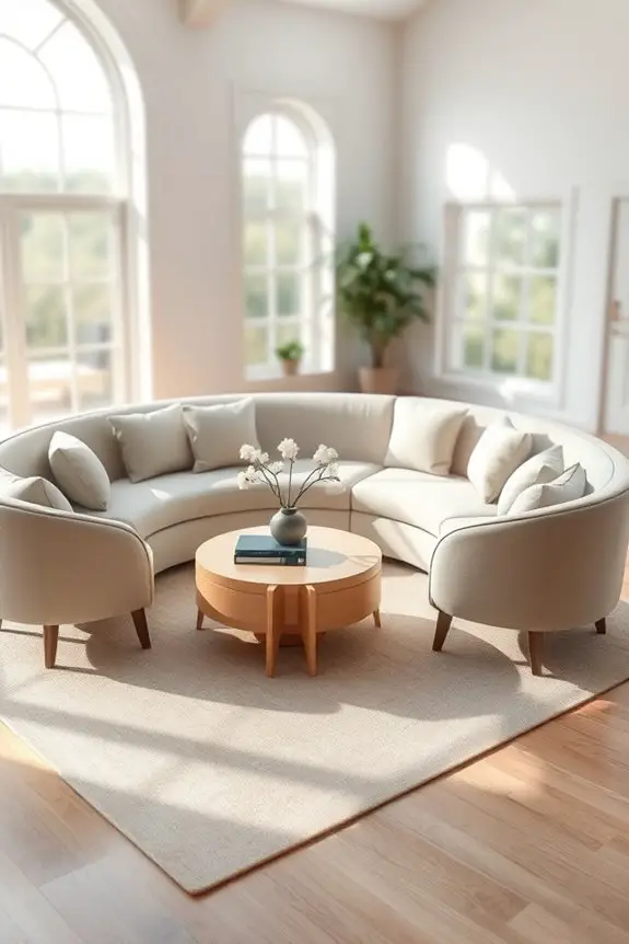 elegant curved sofa arrangements