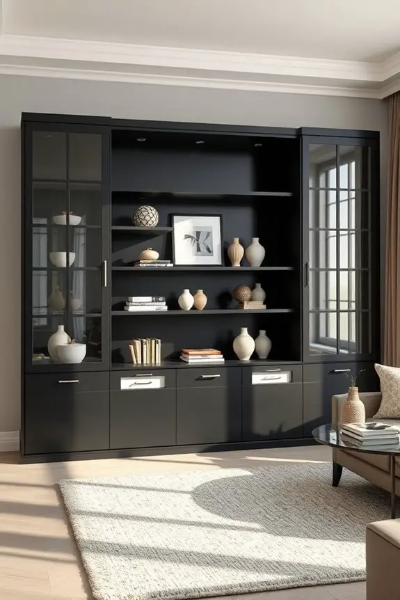 elegant custom black cabinetry