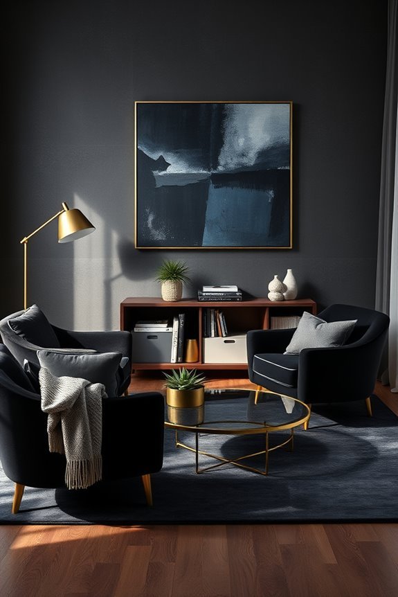 elegant dark accent chairs