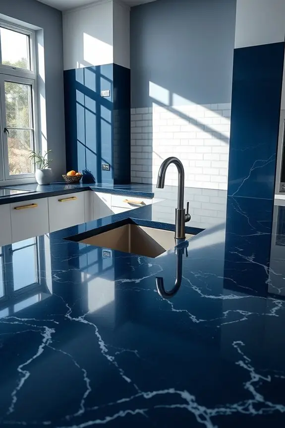 elegant dark blue surfaces
