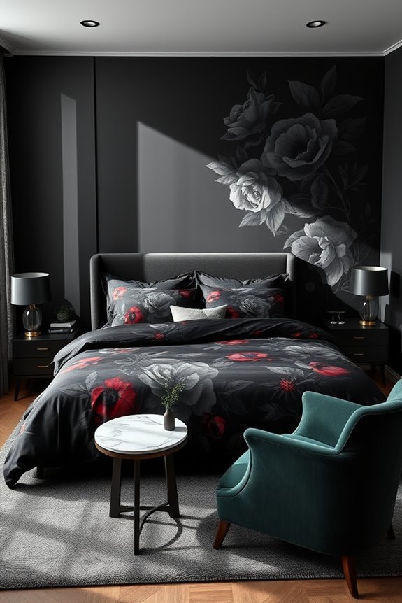 elegant dark floral designs