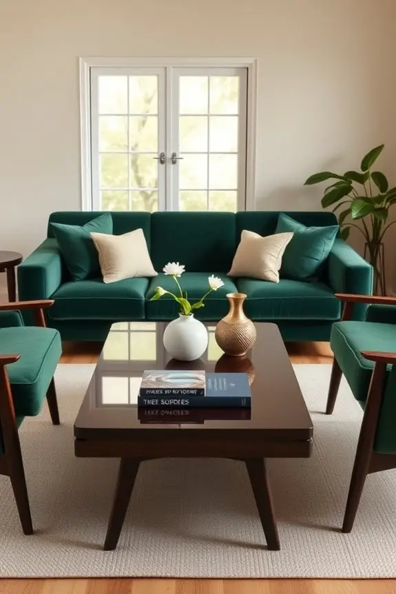 elegant dark green accents