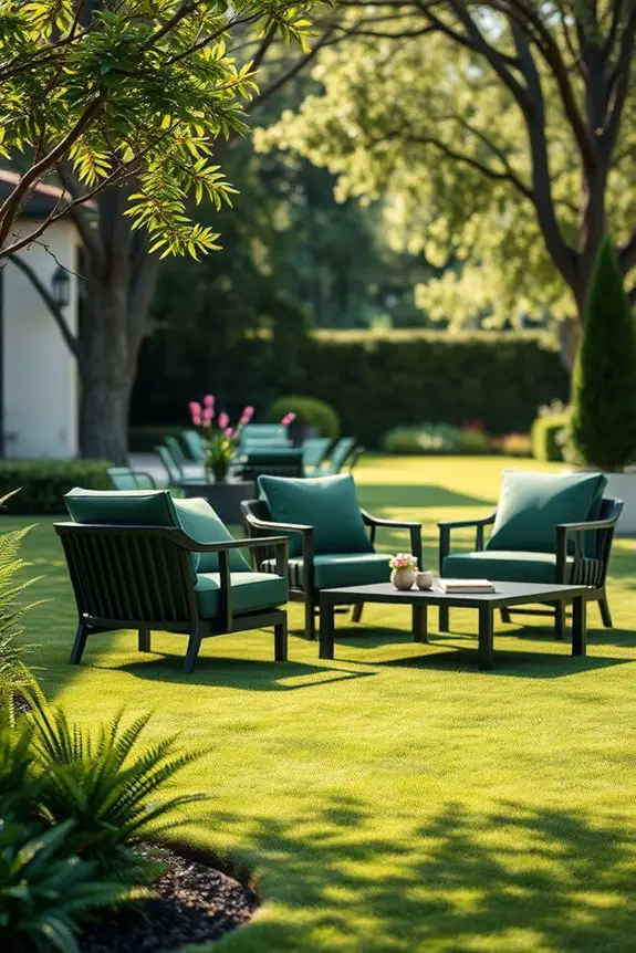 elegant dark green furnishings