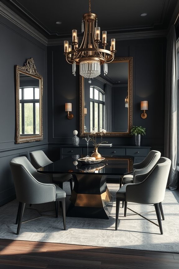 elegant dark grey mirrors