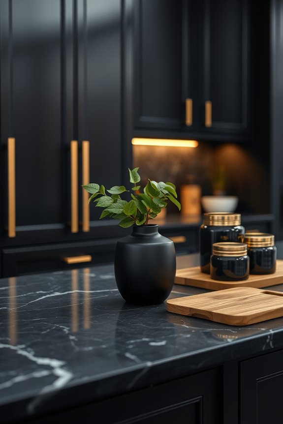 elegant dark kitchen accessories
