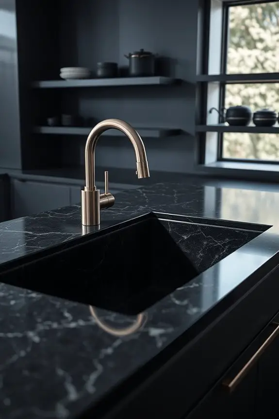 elegant dark stone sinks