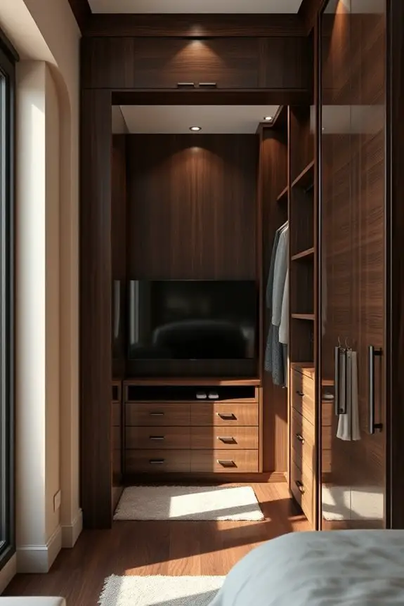 elegant dark wood closet